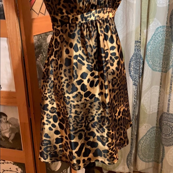 3/$20 Gunne Sax Leopard print halter top dress - Picture 3 of 8